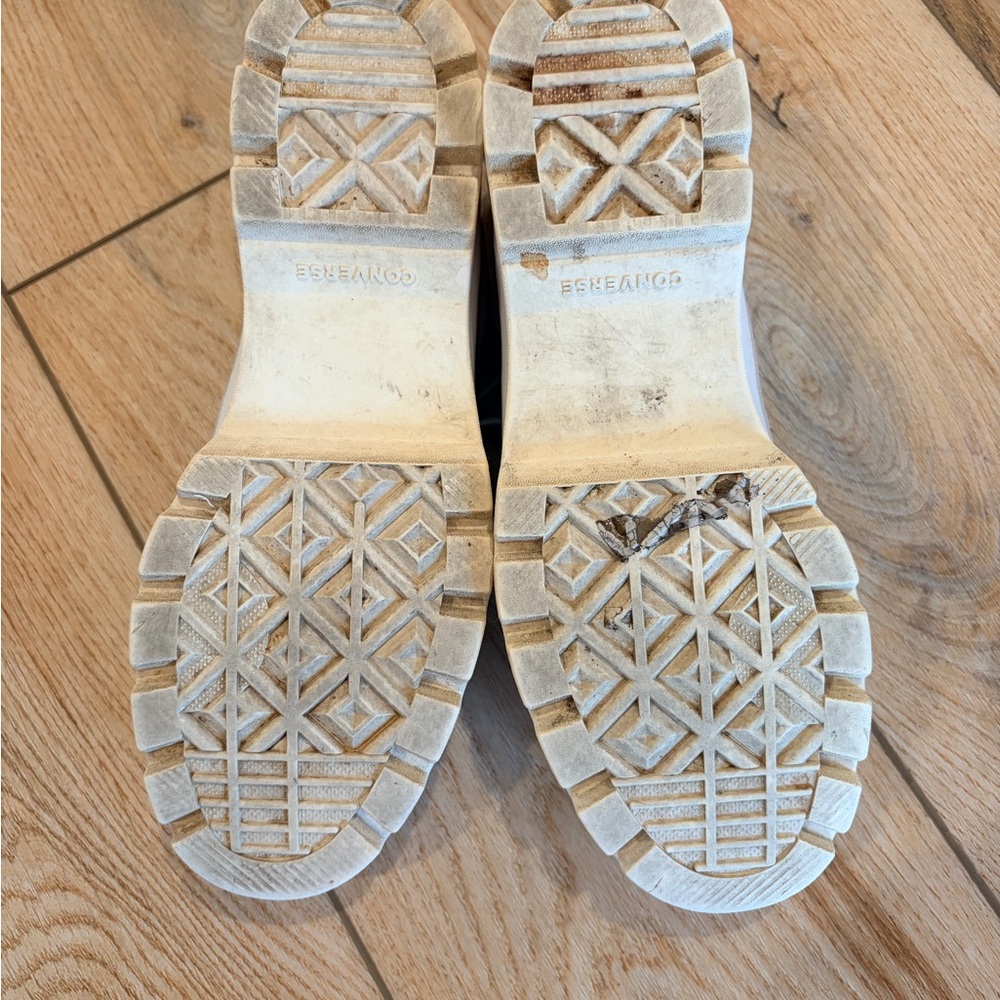 Converse High Top Lug-Sole Sneakers - Beige & White - Picture 5 of 9